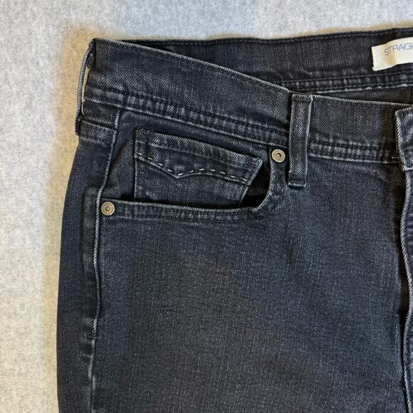 Levi’s 505 Straight Leg Jeans Women’s Size 12 Black Mid Rise Stretch Casual Mom - Picture 5 of 15